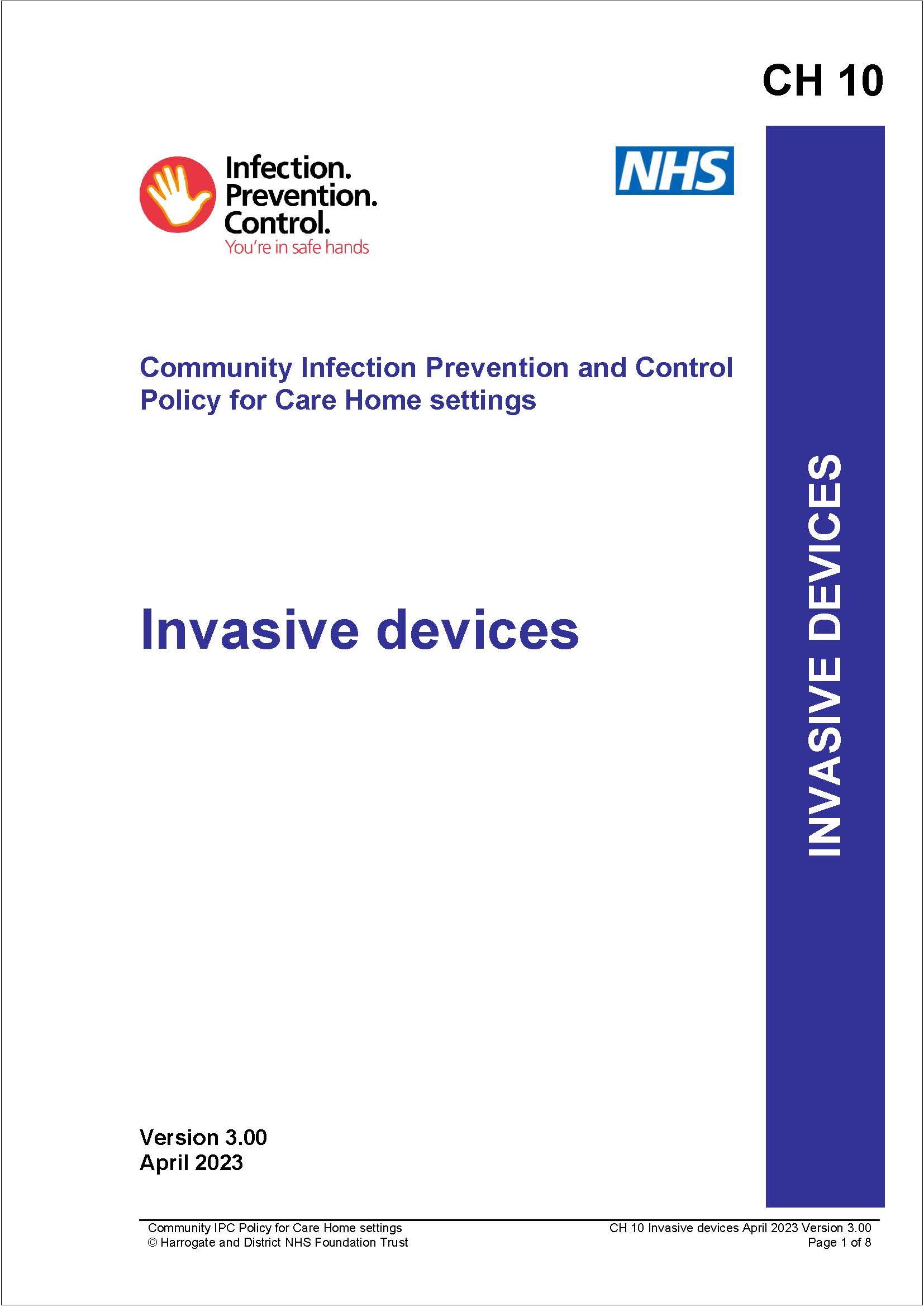 Invasive devices Policy for Care Home settings Infection Prevention